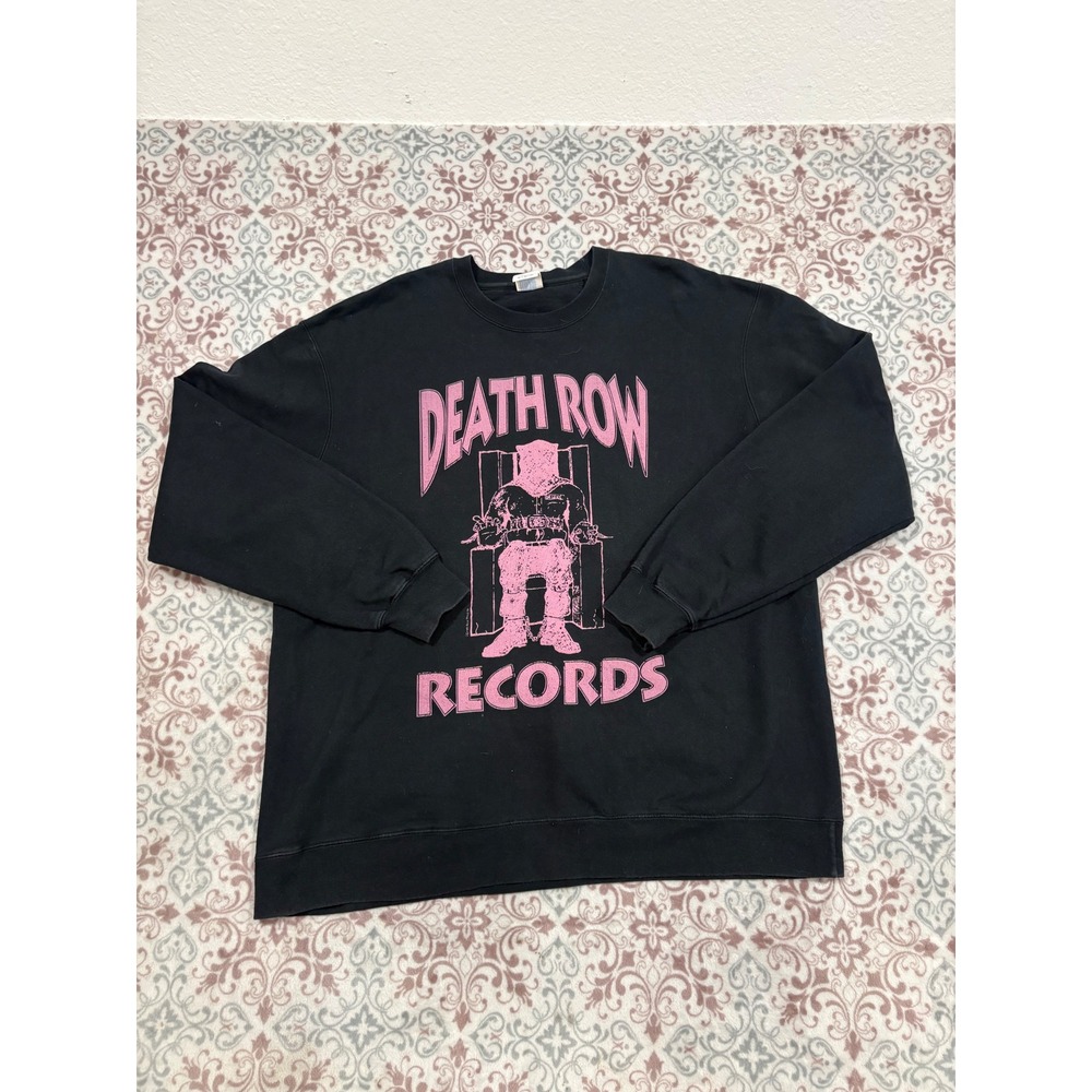Death Row Records Pink Graphic Sweatshirt Black Port & Company XL Hip Hop Rap